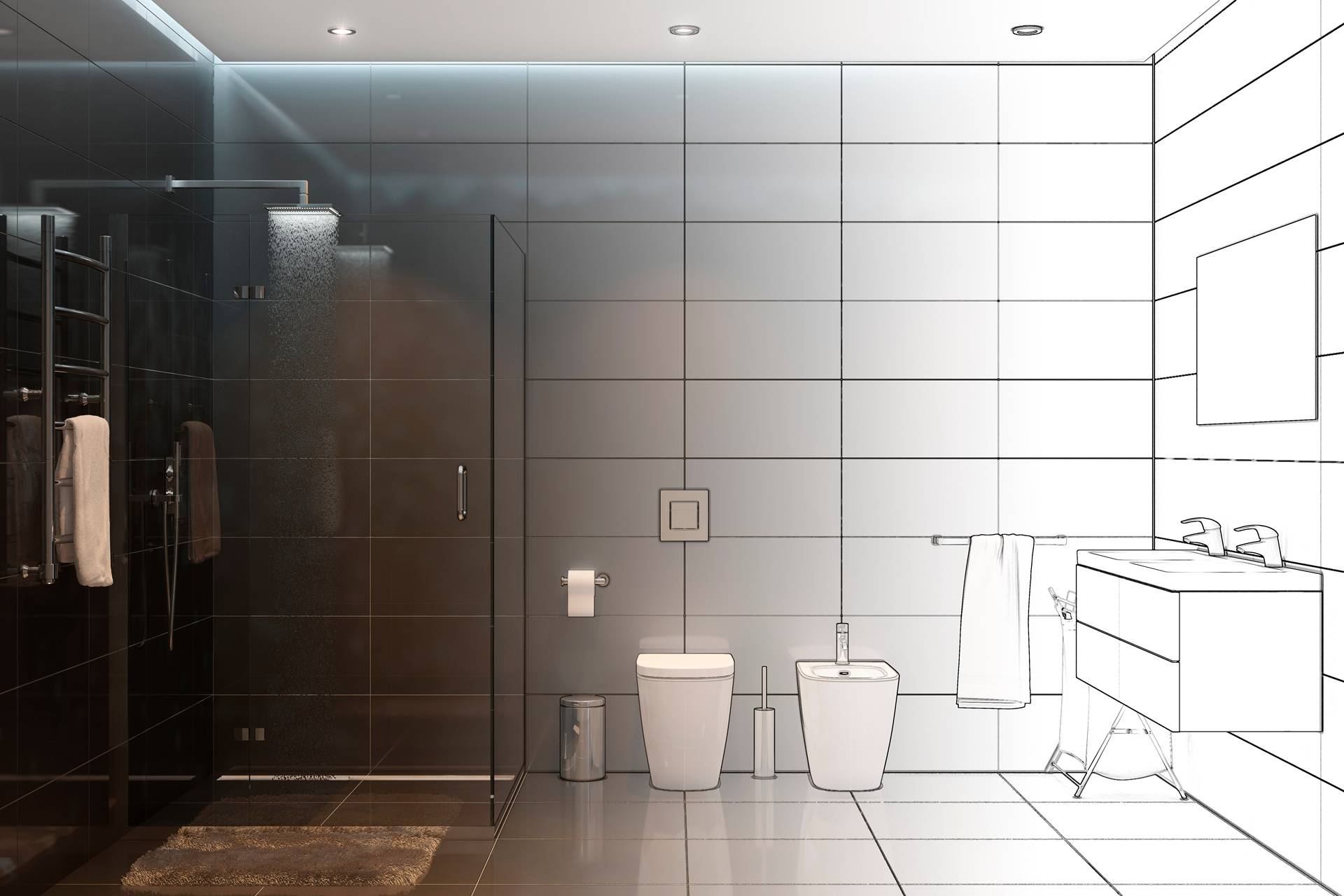 Badezimmerplanung mit digitaler Visualisierung | Duschrückwand