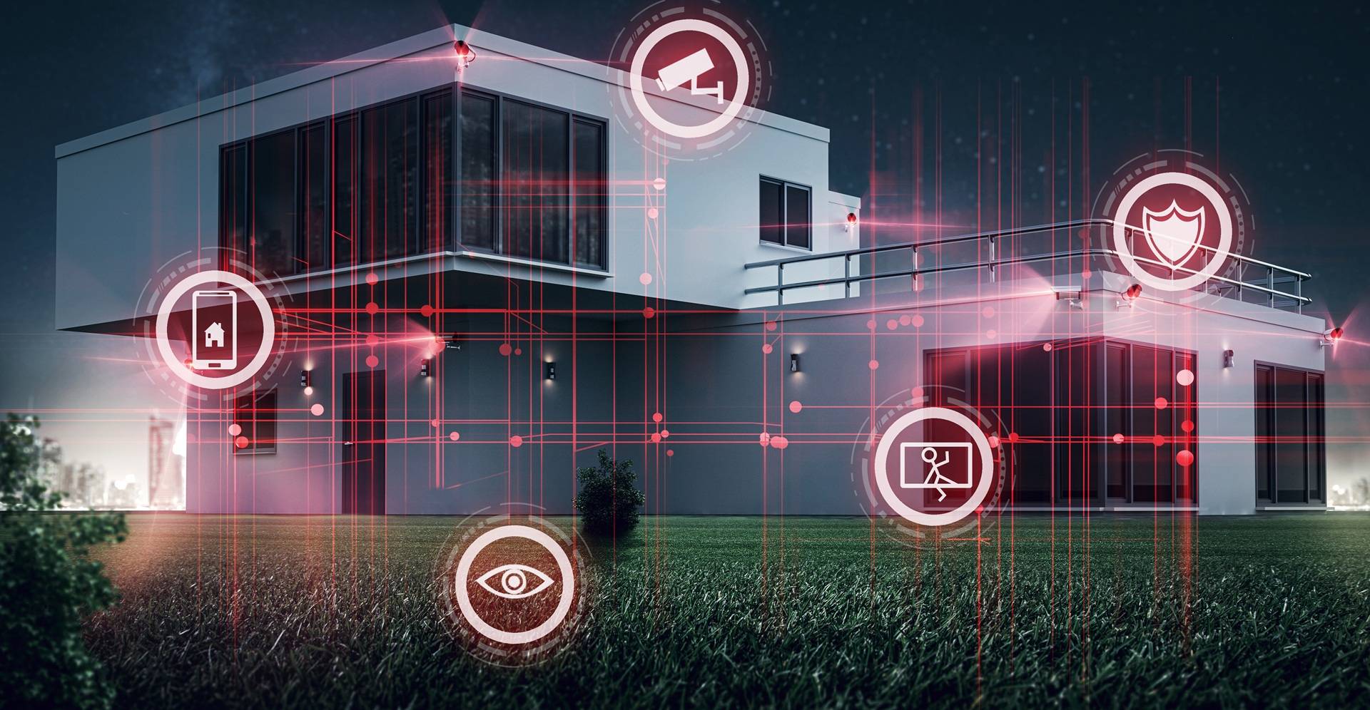 Sicheres Haus mit Smarthome Icons | Brandwache Berlin